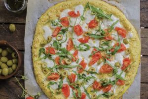 Pizza con base de coliflor