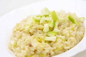 Risotto con calabacín y azafrán