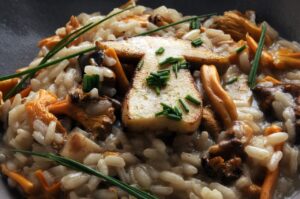 Risotto con champiñones light
