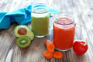 Smoothie energizante kiwi y zanahorias