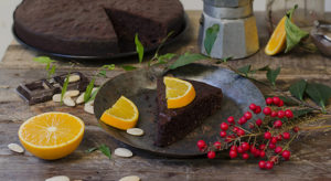 Pastel caprese de chocolate y almendras