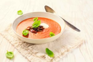 Crema de tomates y berenjenas