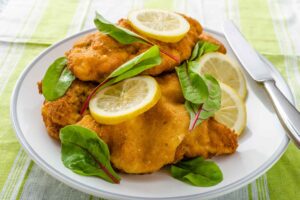 Escalopas de pollo y espinacas ligeras