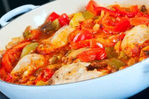 Lomo a la plancha con pimientos