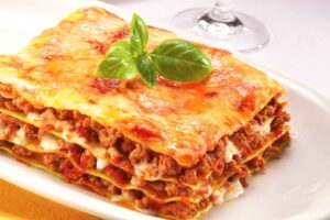 Lasaña light con salsa boloñesa y bechamel