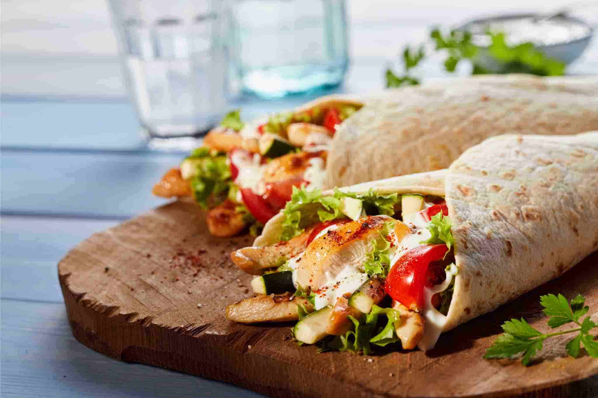 wrap de pollo receta
