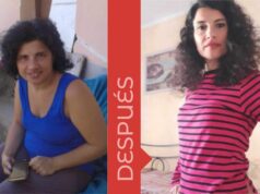 María antes y después de haber adelgazado 15 kilos con la app Manzana Roja