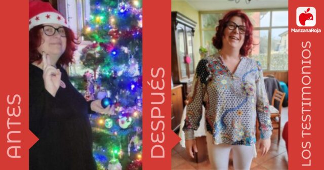 Consuelo antes y después de perder peso con la app ManzanaRoja